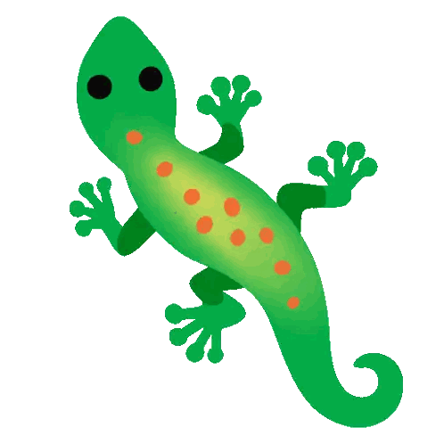 Green Lizard With Orange Spots Sticker