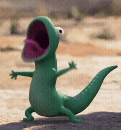 Green Lizard With Purple Tongue GIF
