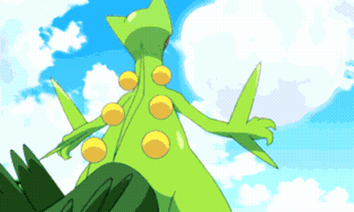 Green Lizard With Yellow Circles On Blue Sky GIF