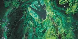 Green Magical Forest With Butterflies GIF