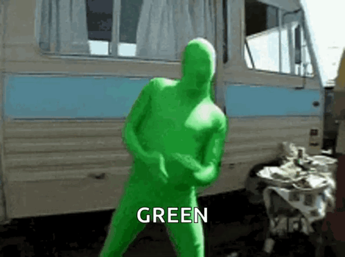 Green Man Dancing In Green Suit GIF