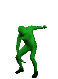 Green Man In Green Bodysuit Dancing Sticker