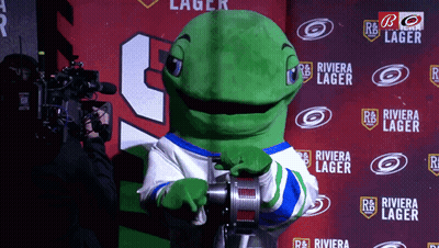 Green Mascot Riviera Lager Backdrop GIF