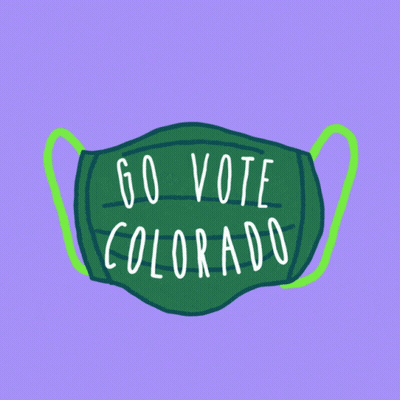 Green Mask Saying Go Vote Colorado GIF