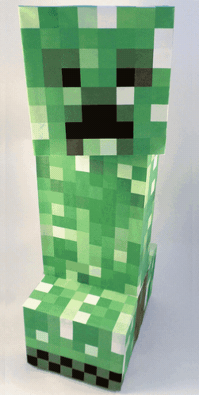 Green Minecraft Creeper Sitting GIF