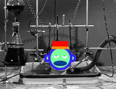 Green Monkey In Bathtub With Red Hat GIF
