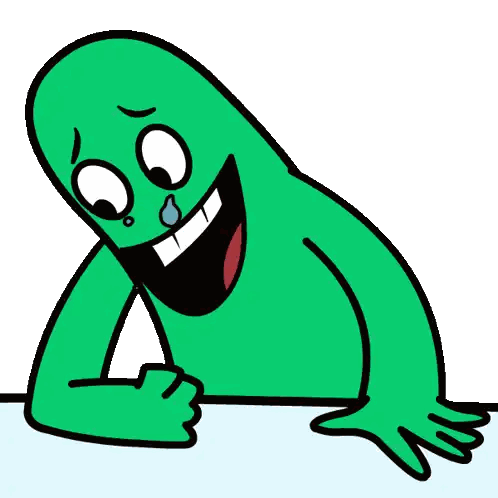 Green Monster Crying Sticker