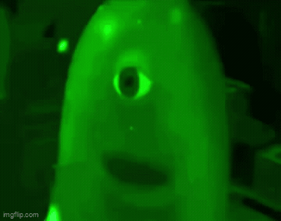 Green Monster From Monsters Inc Glowing In Dark GIF