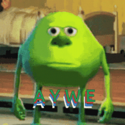 Green Monster From Monsters Inc With Aywe GIF