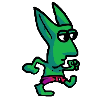 Green Monster In Pink Shorts And Sunglasses Sticker