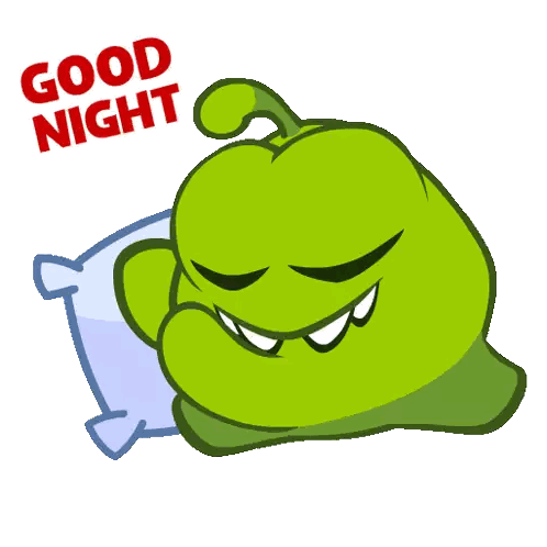 Green Monster Lying On Pillow Good Night Sticker