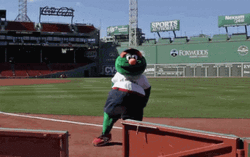 Green Monster Red Sox Dancing In The Field GIF