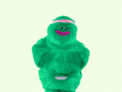 Green Monster Says I'm Hungry In Purple GIF