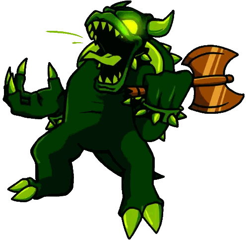 Green Monster With Large Axe Sticker