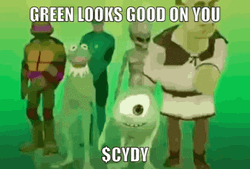 Green Movie Characters Dancing