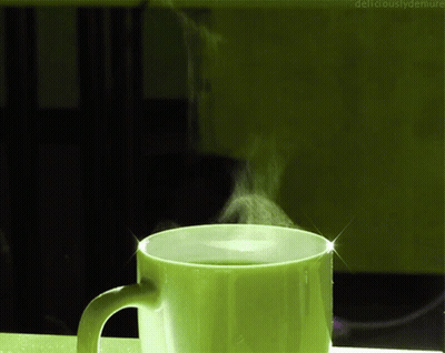 Green Mug With Steam Saying Deliciouslydemure GIF