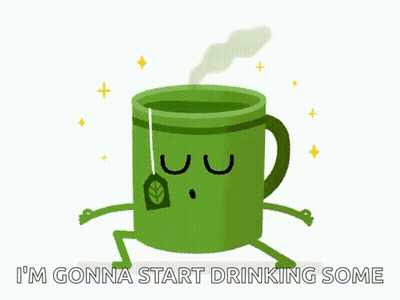 Green Mug With Teabag Saying I'm Gonna Start Drinking Some GIF
