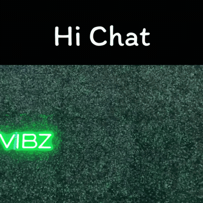 Green Neon Sign Saying Vibz Lit In Dark GIF