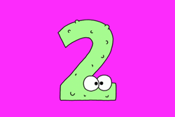 Green Number Two Animation GIF