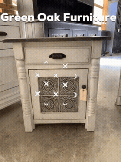 Green Oak Furniture Advertisement With White Table GIF