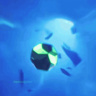 Green Object On Blue Background GIF