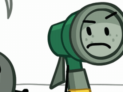 Green Object With Face GIF