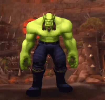 Green Orc In Front Of Building GIF