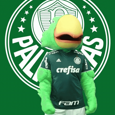 Green Parrot Mascot In Crefisa Jersey GIF