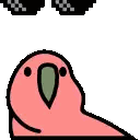 Green Parrot Wearing Sunglasses Sticker