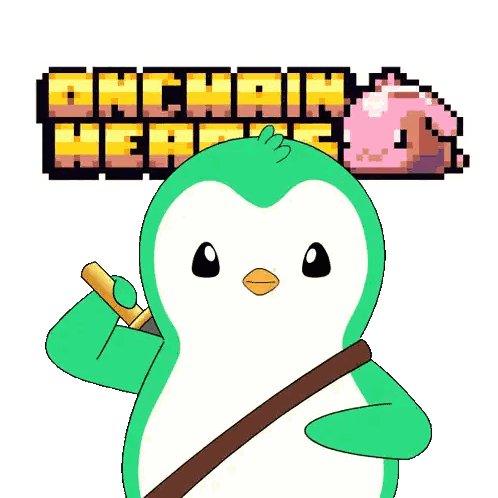 Green Penguin Holding Knife Sticker