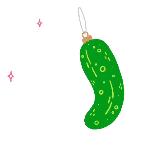 Green Pickle Ornament Hanging Sticker
