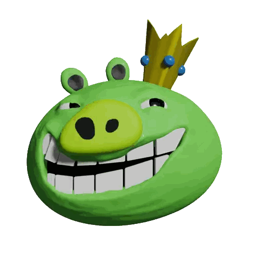 Green Pig With Crown Sticker