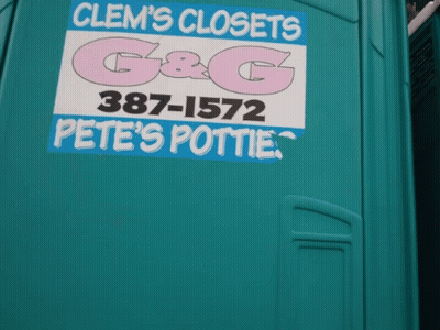 Green Portable Toilet With Petes Potties Sticker GIF
