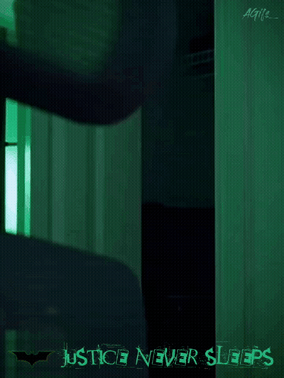 Green Poster Saying Justice Never Sleeps GIF