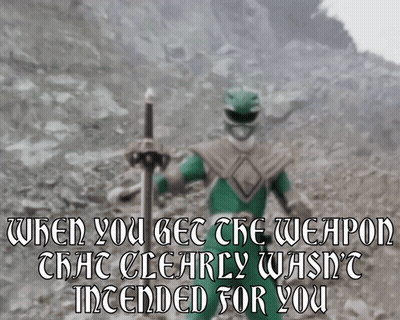 Green Power Ranger Holding Sword Saying When You Get The Weapon GIF