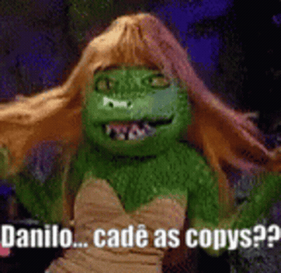 Green Puppet Long Red Hair Danilo Cadé Copys GIF