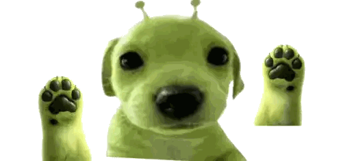 Green Puppy With Antennas Sticker