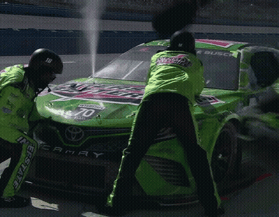 Green Race Car Number 70 GIF