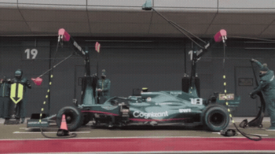 Green Race Car With Cognizant GIF
