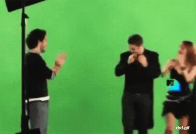 Green Screen Behind Group Of People GIF