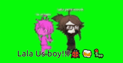 Green Screen Girl And Boy Saying Lala Us Boy GIF