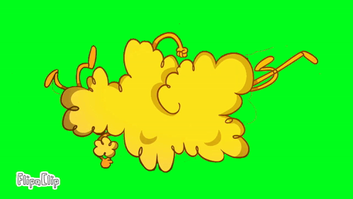 Green Screen With Cartoon Cloud And Flipa Clip GIF