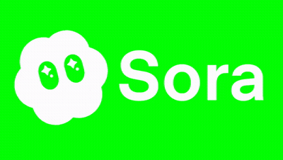 Green Screen With Sora In White Letters GIF