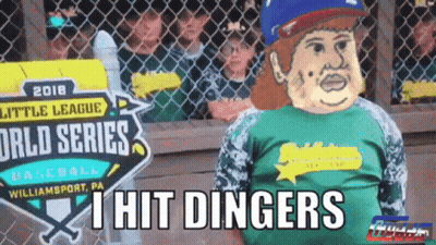Green Shirt Man Behind Little League World Series Sign GIF