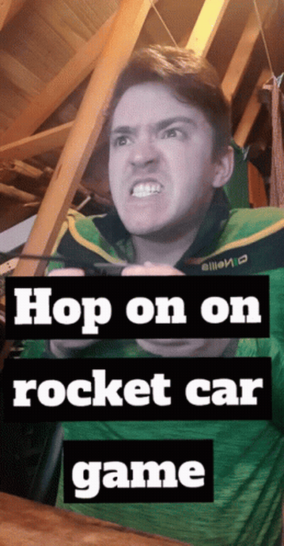 Green Shirt Man Playing Hop Rocket Car Game GIF