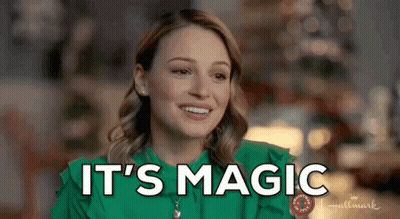 Green Shirt Woman Saying It's Magic Christmas Tree GIF