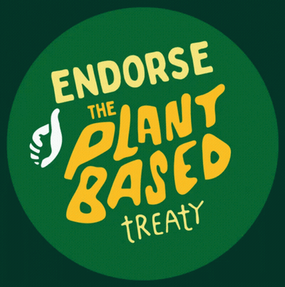 Green Sign Saying Endorse The Plant Based Treaty GIF