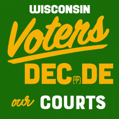 Green Sign Saying Wisconsin Voters Decide On It GIF