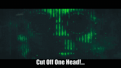 Green Skull Cut Off One Head GIF