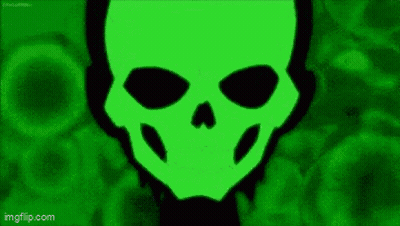Green Skull On Green Background GIF